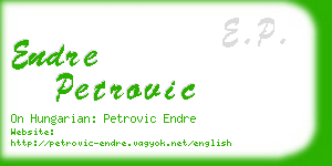 endre petrovic business card